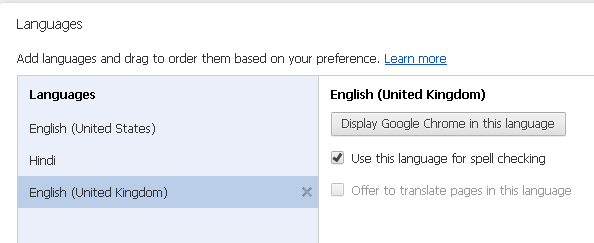 language spell checking rajbhasha.net chrome